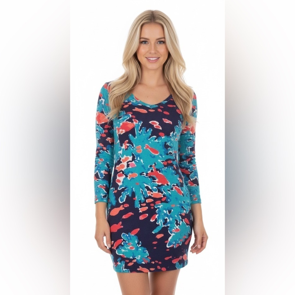 Lilly Pulitzer Reef Me Up Corrine small cotton jersey dress